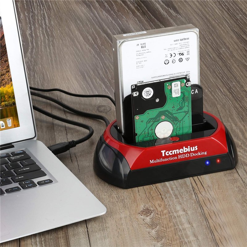 Image secondaire de Tccmebius USB 3.0 Station d'accueil pour Disque Dur, TCC-S868-DE USB 3.0 à SATA IDE Dual Slots Boîtier de Disque Dur Externe, po