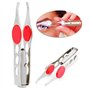 LHKJ 2 Pcs Pince à épiler LED en Acier Inoxydable Pince à épiler Professionnelle Kit, Illuminez Les Zones Sombres