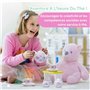 Jewelkeeper - Service à Thé en Porcelaine avec Panier pour Petites Filles, Dînette pour Enfants, 13 pièces - Design Floral