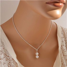 Jovono Boho Colliers avec collier de collier de couches de pendentifs simples et de perles pour femmes et filles (Argent)