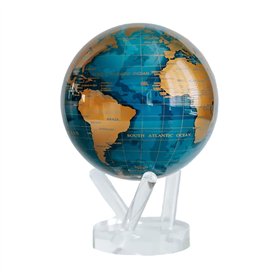 MOVA Globe Carte du Monde Bleu et Or 6" avec Base