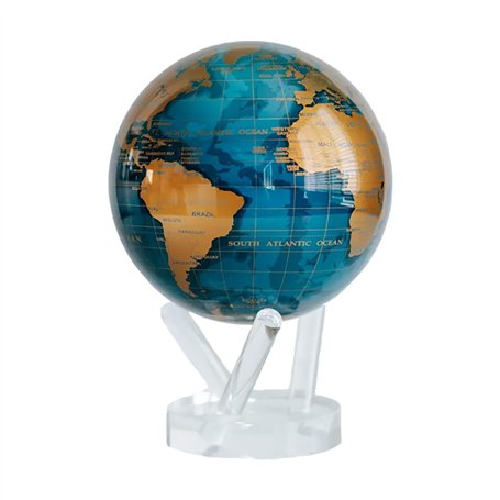 MOVA Globe Carte du Monde Bleu et Or 6" avec Base