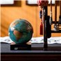 MOVA Globe Carte du Monde Bleu et Or 6" avec Base, Globe Rotatif à énergie Solaire, Cadeau Unique et Décoration de Maison ou de 