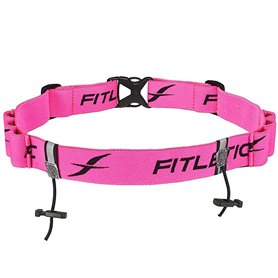 FITLETIC Ceinture Dossards et Porte Gels Rose Fluo Sacs Banane Running Adulte Unisexe