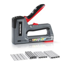 WORKPRO Agrafeuse Murale Multifonction 6 en 1 avec 4000 Agrafes