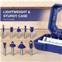 WORKPRO Coffret de 15 Fraises Défonceuses à Tige de 8 mm, Fraises à Rainurer en Acier au Tungstène pour la Finiation du Bois Div