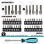 DURATECH Coffret de Douilles Clés à Cliquet et Embouts Professionnels 121 Pièces, 1/4" et 3/8" Douilles Cr-V Métriques et Impéri