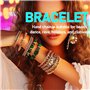 Edary Lot de 6 bracelets boho Étoiles et lune en cristal et pierres précieuses bracelet Doré perles fait à la main chaîne pour f
