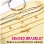 Edary Lot de 6 bracelets boho Étoiles et lune en cristal et pierres précieuses bracelet Doré perles fait à la main chaîne pour f
