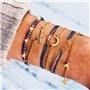 Edary Lot de 6 bracelets boho Étoiles et lune en cristal et pierres précieuses bracelet Doré perles fait à la main chaîne pour f