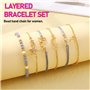 Edary Lot de 6 bracelets boho Étoiles et lune en cristal et pierres précieuses bracelet Doré perles fait à la main chaîne pour f