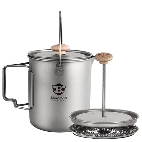Bestargot Cafetiere Camping en Titane 750ml