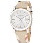 Burberry BU9132 The City Haymarket Véritable montre Burberry unisexe avec bracelet en cuir et patchwork de tissus/afficheur de d