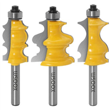 WSOOX Sourcingmap Lot de 3 fraises à défoncer pour moulage architectural 8 mm