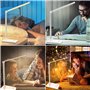 SLATOR Lampe de Bureau LED, Dimmable 5 Modes de Couleur 10 Niveaux de Luminosité, Flexible Contrôle Tactile Protection des Yeux,