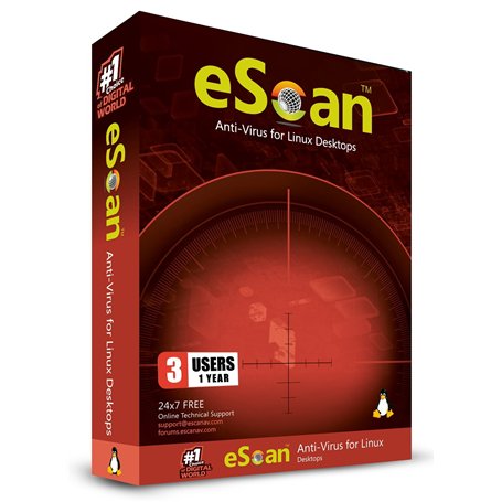 ESCANAV Antivirus pour Linux Desktop 3 utilisateurs 1 an