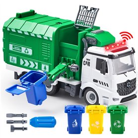 JOYIN Jumbo Camion à ordures à démonter alimenté par friction latérale avec lumière et sons