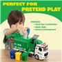 JOYIN Jumbo Camion à ordures à démonter alimenté par friction latérale avec lumière et sons, 3 poubelles, jouets tournevis, pour