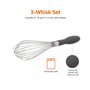 Amazon Basics Lot de 3 fouets à fils en acier inoxydable, Gris