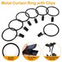 OOTSR Draperie Rideau Clips avec des Anneaux (Φ50mm, Set de 16) - Antirouille Mat Acier Inoxydable Tringle à Rideau Anneaux Clip