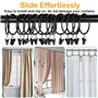 OOTSR Draperie Rideau Clips avec des Anneaux (Φ50mm, Set de 16) - Antirouille Mat Acier Inoxydable Tringle à Rideau Anneaux Clip