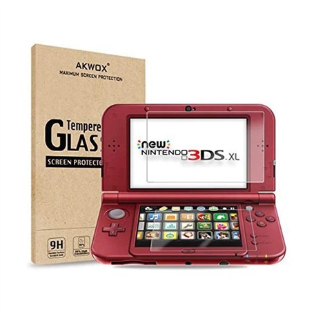[Lot de 2] Protection écran en Verre Trempé pour New Nintendo 3DS XL Akwox 9H Dureté Sans Bulle Anti Rayures HD Films de Protect