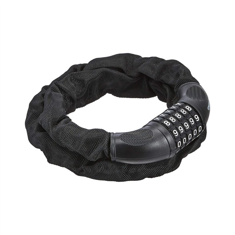 Image secondaire de Amazon Basics Serrure à combinaison Anti-vol de vélo avec chaîne et cadenas à 5 chiffres, 97,2 cm, Lot de 1, Noir