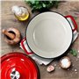 Nutrichef Cocotte en Fonte Émaillée-Cocotte Fonte de 5 Litres - Ustensiles de Cuisson Émaillée pour Cuisinière- Marmite Inductio