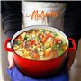 Nutrichef Cocotte en Fonte Émaillée-Cocotte Fonte de 5 Litres - Ustensiles de Cuisson Émaillée pour Cuisinière- Marmite Inductio