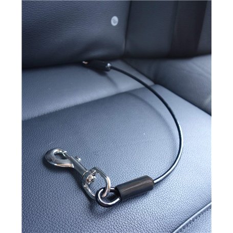 Leash Boss Dog Car Seat Belt Restraint - No-Chew Heavy Duty Car Seatbelt for Pets - 5 Sizes - Coated Steel Rope to Prevent Chewi