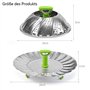 Faneli Cuiseur Vapeur Cuiseur Vapeur en Acier Inoxydable avec Manche Anti-Chaud Extensible et Pieds Antidérapants Insert Vapeur 
