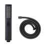 Housler Pommeau de douche carré noir mat 2 fonctions avec flexible de 1