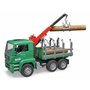 bruder 02769 - MAN Transport de bois Camion avec grue de chargement et 3 troncs d'arbre, Transport de bois, Camion