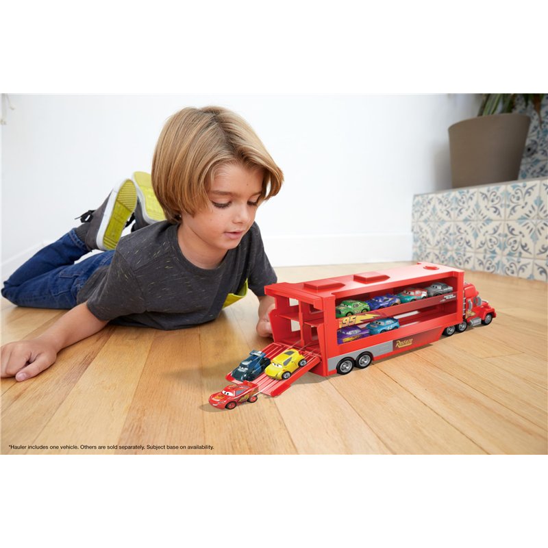 Image secondaire de Mattel Disney Pixar Cars Camion Transporteur Mack pour transporter jusqu'à 18 mini-véhicules, mini voiture Flash McQueen incluse