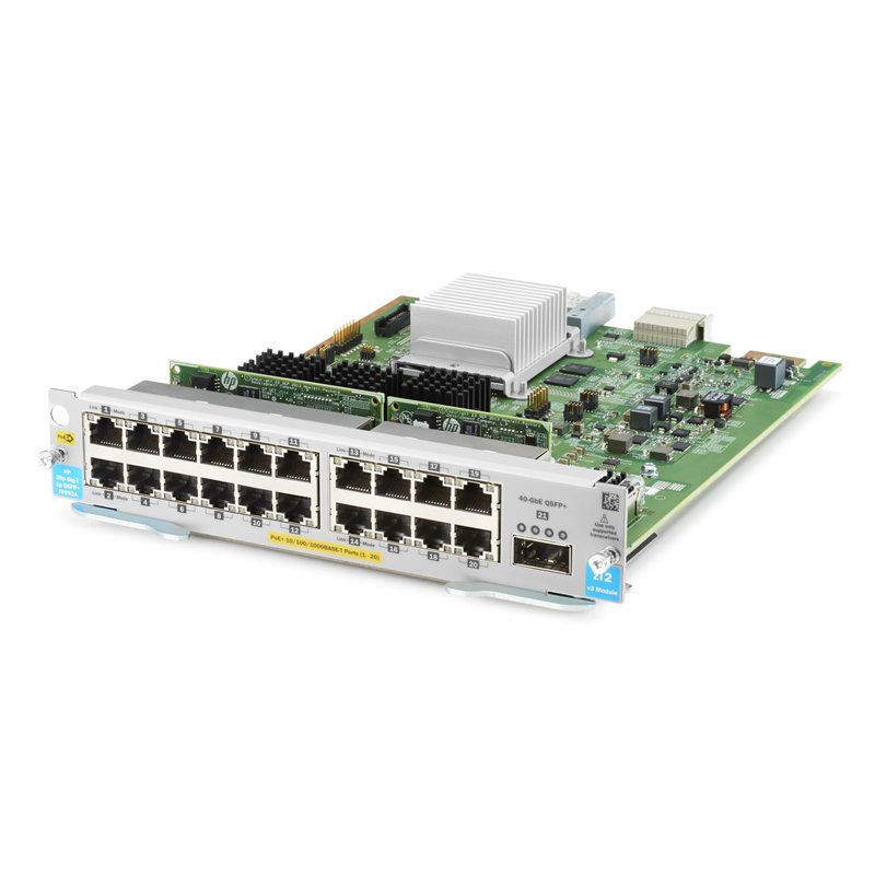 Hewlett Packard Enterprise 20-Port 10/100/1000BASE-T PoE+ MACsec / 1-Port 40GbE QSFP+ v3 zl2 Module de Commutation réseau Gigabi