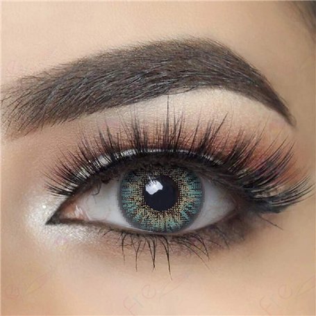 FreshTone Lentilles De Contact De Couleur Aqua 3 Ton Kit De Rangement Boitier Pince et applicateur Offert 12 Mois sans correctio