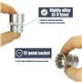 Douilles multi-empreintes Gear Lock 1/2" I 8-32 assortiment outillage Torx intérieur extérieur I kit de 19 pièces