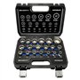 Douilles multi-empreintes Gear Lock 1/2" I 8-32 assortiment outillage Torx intérieur extérieur I kit de 19 pièces