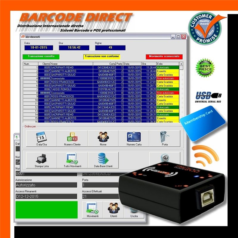 SYSTÈME GESTION GYM GESTIONNAL ABONNEMENTS CONTRÔLE ACCÈS CLUB CENTRE FITNESS LOGICIEL LECTEUR DE CARD RFID CONTRÔLEUR POUR TOUR