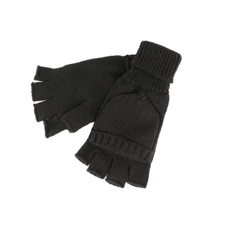 Gants Mitaine et Moufle Noir en Laine Carpsy - Homme