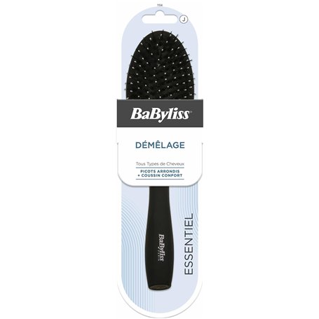 BaByliss - Collection ESSENTIEL - Brosse à cheveux démêlante - Brosse avec picots arrondis et coussin confort - Pour tous types