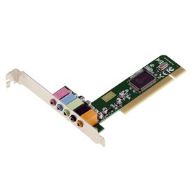KALEA-INFORMATIQUE Carte Son 4.1 sur Port PCI - 4 Canaux - Hauts Parleurs Avants Arrières Micro avec Chipset CMI8738