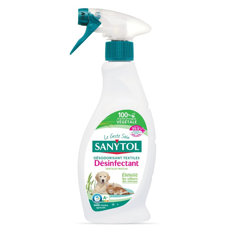 Image secondaire de Sanytol - Désodorisant Textiles Désinfectant - 500 ml - Lot de 2 - Tous Types de Textiles - Bactéricide, Virucide - Sans Résidus