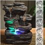 Zen’Light - Fontaine d’Intérieur Nature Pietra - Décor Zen Naturel en Résine Imitation Roche, Idéal Méditation & Détente - Casca