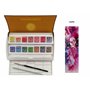 Sennelier Boîte de Peinture Aquarelle Extra-Fines,14 Demi-Godets,Made in France