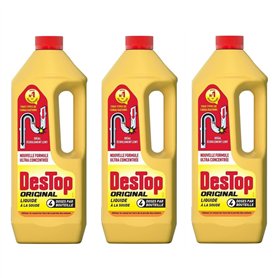 DESTOP Déboucheur Liquide ORIGINAL - 4 doses par Flacon de 950ml - Lot de 3