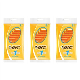 BIC Lot de 3 Pochettes x 5 Rasoir N°1-1 lame Peaux sensibles