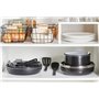 Sitram 712763 Batterie 10 pcs alu noir : 3 poêles Ø20/24/28cm, 2 casseroles Ø16/20cm, 2 ustensiles nylon, 1 couv. verre Ø24cm, 2