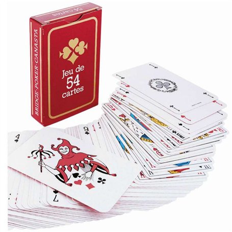 Gauloise Gauloise - Jeu de 54 Cartes cartonnées plastifiées - 4 Index Standards - Portraits franç