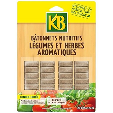 EVERGREEN KB UAB 20 BâTONNETS D Engrais ORGANIQUES LEGUMES ET Herbes AROMATIQUES KBATPO